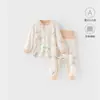 Ropa de Bebé, Conjunto de Bebé, Ropa Interior, Conjunto de Dos Piezas para Bebé, Conjunto de Protección para la Barriga de Cintura Alta para Bebé, Ropa de Casa para Bebé