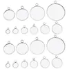 10 Tipos de Bases Redondas de Acero Inoxidable para Piedras de Tiempo con Colgantes Únicos de Color Acero de 6-30 mm Integrados, Accesorios para Joyería Hecha a Mano DIY