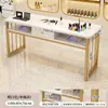 Mesa para Uñas 2026 Nuevo Modelo Individual Mesa Larga de Mármol Sintético Pequeño Juego de Mesa y Silla para Salón de Uñas Estación de Trabajo para Uñas