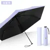 Paraguas Ultra Ligero de Seis Varillas con Sensación de Pluma, Tela de Goma Negra, Protección Solar y contra la Lluvia, Varillas de Fibra de Vidrio, Doble Uso para Sol y Lluvia, Paraguas Promocional