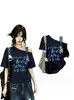Camiseta Curta de Renda Doce Estilo Coreano com Alça de Ombro Único e Manga Curta para Mulheres, Top Versátil Bonito de Verão de Alta Qualidade