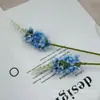 Flor Artificial de Lavanda Simple Estilo Nuevo de 2 Cabezas en un Solo Tallo Flor de Seda Decoración de Mesa para el Hogar Decoración de Fondo para Bodas