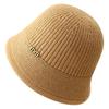 Estilo Coreano Simple Lana Tejida Cálido Sombrero de Cubeta Pequeño para Mujer Otoño e Invierno Nuevo Estilo Japonés Combinable M-estándar Sombrero de Pescador Ninguno