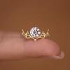 Anillo exquisito de Cao Shi con incrustaciones de asta y circonita, anillo moderno para mujer para Navidad, aretes de moda de lujo ligero para mujer