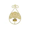 Suporte de Vela Dourado Esculpido de Parede Ferro Design de Gota d'Água Pendurado na Parede Entrada de Clube Decoração de Casa Ornamento Pendurado