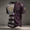 Site Independente Nfl Camiseta Masculina de Manga Curta Nova Série Estampa Digital 3D Gola Redonda Time de Futebol Fábrica de Origem