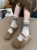 Meias de Outono e Inverno Fair Isle para Mulheres, Meias Médias de Estilo Étnico Retrô Japonês para Estudantes, Emagrecedoras Versáteis Atacado