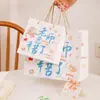 Bolsas Tote Coloridas para o Dia do Professor, Sacolas de Presente de Formatura em Papel Cartão Branco Espesso Exquisito para Mentores, Alta Qualidade e Elegantes