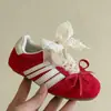 Zapatos Qqo para Niños 2025 Otoño Nuevos Zapatos Casuales para Niños Estilo Coreano Retro Moño de Encaje Zapatos de Entrenamiento Moral para Niñas