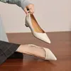 Zapatos Súper Cómodos de Primera Capa de Piel de Oveja Estilo Francés, Punta Fina Poco Profunda, Versátiles para el Trabajo Diario, Tacón Oculto de 5 cm, Zapatos de Color Sólido para el Trabajo