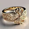 Anillo de Promesa de Flor Hueca Nuevo Transfronterizo, Elegante y Exquisito para Uso Diario y Fiestas, Fabricante Mayorista