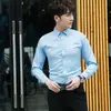 Camisa de manga larga para hombre, estilo formal, ajustada, para trabajo, de color liso, para hombre, outlet de fábrica