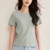 2026 Novo Modelo Camiseta Mask Tencel Linho Lyocell para Mulheres, Camiseta Base Fina de Manga Curta para Verão, Top Soltinho