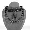 Collar Gótico Diablo Cruz Araña Borla Remache Hip Hop Personalidad Sentido del Diseño Exagerado Punk