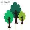 Tarjeta de árbol de fieltro para Navidad, cocotero, manzano, enchufable, decoración para tarta de cumpleaños infantil, adornos de bandera para fiesta