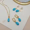 Colar Pingente Turquesa Acessórios para Mulheres, Corrente de Clavícula de Verão, Nicho de Luxo Leve Joia de Pescoço Estilo Chinês Novo de Alta Qualidade