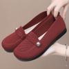 Zapatos de tela de Pekín antiguos para mujer, zapatos de una sola capa, superficie tejida con mosca, cómodos, transpirables, zapatos para madres de mes bisiesto, suela blanda antideslizante, zapatos de leche para personas de mediana edad y mayores