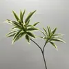 Planta Verde Artificial para Paisajismo Lirio de Tallo Largo Bambú con Tacto Realista, Hojas Falsas Bambú de la Suerte con Borde Dorado para Decoración de Arreglos Florales de Sala de Estar en Casa Hojas