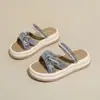 Sandalias de Suela Gruesa Estilo Francés para Mujer, Pantuflas de Deslizamiento para Combinar en Verano, para Usar al Aire Libre, Nuevo Estilo 2026, Perfectas para Vestidos Bonitos