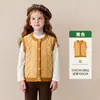 Ropa Infantil Amila 2026 Invierno Nuevo Chaleco de Punto Redondo Infantil Cárdigan Suéter Retro sin Mangas para Niñas