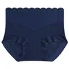 Ropa interior sin costuras de cintura alta para control de abdomen y realce de glúteos para mujer, agujeros transpirables, inserciones de encaje, alta elasticidad, entrepierna de algodón puro, bragas de estilo japonés para mujer