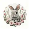 Mantel individual de lino para Pascua transfronterizo con bordes redondos ondulados, diseño de conejo y huevo, decoración de mesa para primavera y verano, tapete aislante del calor
