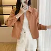 Chamarra de Algodón Puro Mujer 2026 Casual Versátil Delgada Manga Larga Holgada Adelgazante Primavera Otoño Ropa Reductora de Edad Camiseta Superior Corta