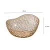 Estilo Moderno Transparente Frutero Alto Valor Bocadillos Plástico Fruta Seca Plato de Exhibición Patrón de Doble Círculo Borde Dorado Bandeja de Almacenamiento