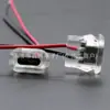 Conector tipo C de 2 pines transparente para pegar con cables rojo y negro para cargar, puerto de carga interno para iluminación y dispositivos digitales