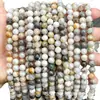 Ágata Hoja de Bambú Natural Cuentas Sueltas Cuentas Redondas Pulsera Semi-terminada Hecha a Mano Pulsera Diy Cadena de Buda Accesorios Pendientes Colgantes