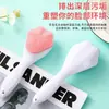 Escova Facial de Silicone Manual para Limpeza Profunda com Cerdas Macias e Cabo Longo, Patinha de Gato, Tendência, para Mulheres