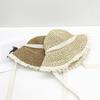 Sombrero de Mujer Nuevo de Encaje Trenzado de Paja Sombrero de Mujer Verano Ala Ancha Vacaciones en la Costa Protección Solar Sombrero para el Sol