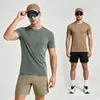 Comercio exterior Europeo y Americano transfronterizo transpirable exterior casual deportes fitness seda de hielo fina secado rápido alta elasticidad manga corta camiseta