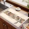 Tapete Drenante de Terra de Diatomáceas de Alta Qualidade Estilo Americano para Bancadas de Cozinha, Tapete Absorvente de Água para Louças, Jogo Americano de Mesa de Jantar Resistente ao Calor e a Manchas
