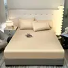 Novedad Primavera/Verano 2026 Clase A Color Sólido 60 Hilos Lyocell Tencel Sábana Bajera Ajustable Individual para Cama Individual Cama de 1.8m