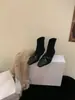 Primeiro Encontro Temporada Versão Coreana Retrô Suede Patchwork Stretch Emagrecedor Botas Femininas 2026 Outono/Inverno Nova Chegada Nicho Bico Quadrado Salto Grosso Bai