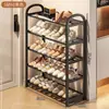 Zapatero pequeño, de varios niveles, simple para uso doméstico, adecuado para dormitorios estudiantiles, recibidores y apartamentos de alquiler; un zapatero pequeño y estrecho