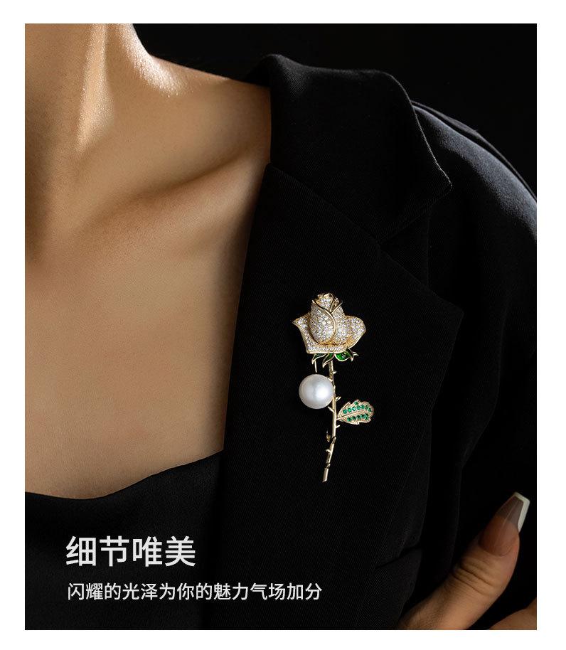 韩版优雅奢华玫瑰花胸针小众高级感花朵别针新款节日礼
