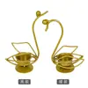 Casa elegante estilo nórdico simples casal Cisne artesanato de ferro romântico porta-velas decoração atmosfera de casamento