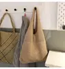 Bolso de Hombro Tejido Transfronterizo, Bolso de Lana Retro, Bolso de Playa de Gran Capacidad, Bolsa de Compras, Bolso Tote Tejido para Mujer, Bolso de Mano