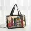 Bolsa cosmética de PVC transparente de três peças grande capacidade masculina e feminina bolsa de higiene portátil impermeável bolsa de banho bolsa de armazenamento