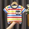 Camiseta de manga corta de verano para niños, de algodón, de media manga, para bebés, para niños y niñas, abrigo individual, ropa para niños al por mayor