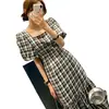 Estilo Chic Coreano 2026 Verano Nuevo Versión Coreana Vestido Sexy de Sirena con Cuello Cuadrado y Mangas Abullonadas