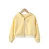 Ropa para Niñas Primavera y Otoño Nuevo Estilo Coreano Estilo Perezoso Patchwork Color de Contraste Cremallera Cárdigan Sudadera Corta Ropa para Niños Chaqueta