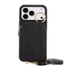 Adecuado para iPhone 18 Pro Max patrón de diamante pequeño estilo Chanel tarjetero con cremallera funda para teléfono iPhone 18 funda protectora anticaída