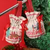 Linna Nuevo Producto Bolsa de Almacenamiento Portátil Bolsa de Regalo de Lona Bolsa de Manzana Navideña Bolsa para Empaque de Regalo