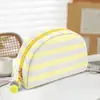 Nueva Bolsa de Maquillaje Rayada con Conchas Organizador Portátil de Artículos de Tocador Bolsa Pequeña de Lavado para Viaje Bolsa de Gran Capacidad