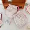 Nueva Bolsa Pequeña Floral Versátil 2025 Estilo Coreano Ins para Mujer Bolsa de Maquillaje Bolsa de Almacenamiento Hecha a Mano con Cordón Billetera Conveniente