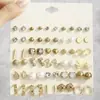 Transfronterizo Nuevos 30 Pares de Aretes Aretes de Perla Conjunto Combinado de Aretes Aretes de Lujo Ligero Aretes Sencillos de Aleación Venta al por Mayor
