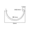 Plata Pura S999 Plata Lisa Buenas Palabras para Atraer Riqueza, Paz y Alegría Tubo Curvo Media Pulsera Pulsera DIY Material de Accesorios para Pulseras